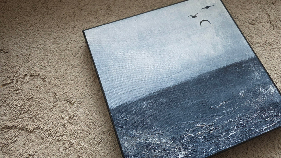 Simple textured art seascape