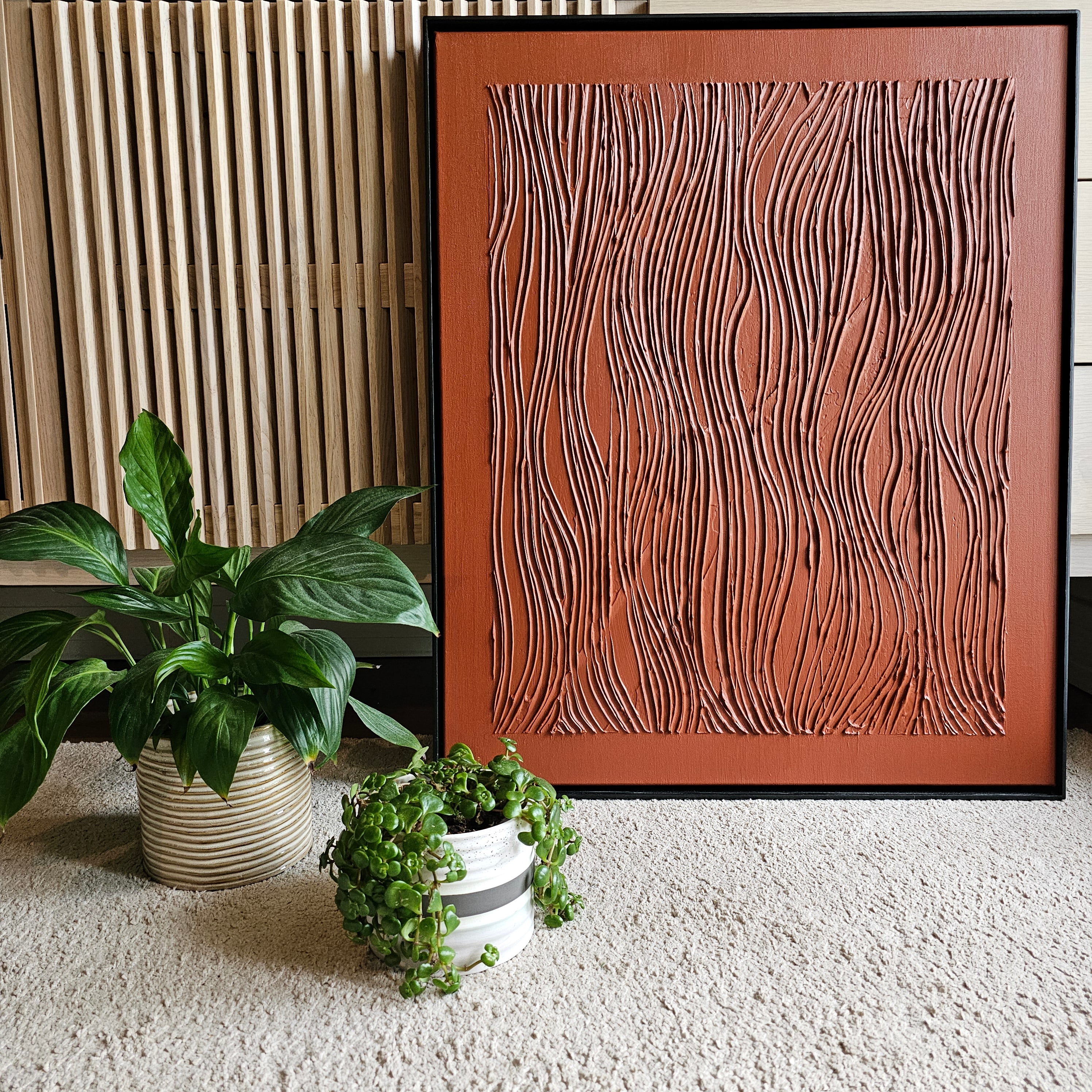 Ridged Bark, Burnt Sienna (73x60 cm)