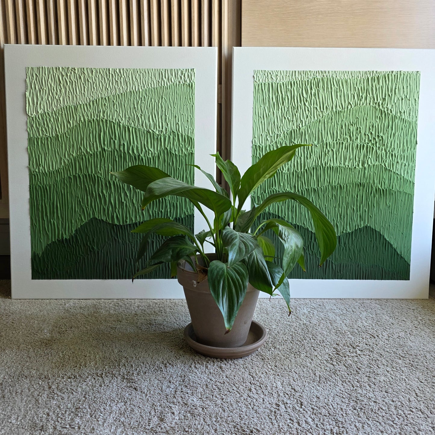 Moss Duo (61x50 cm, two paintings)