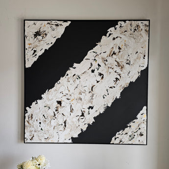 On the Rise, original textured art painting featuring heavy textures and neutral tones