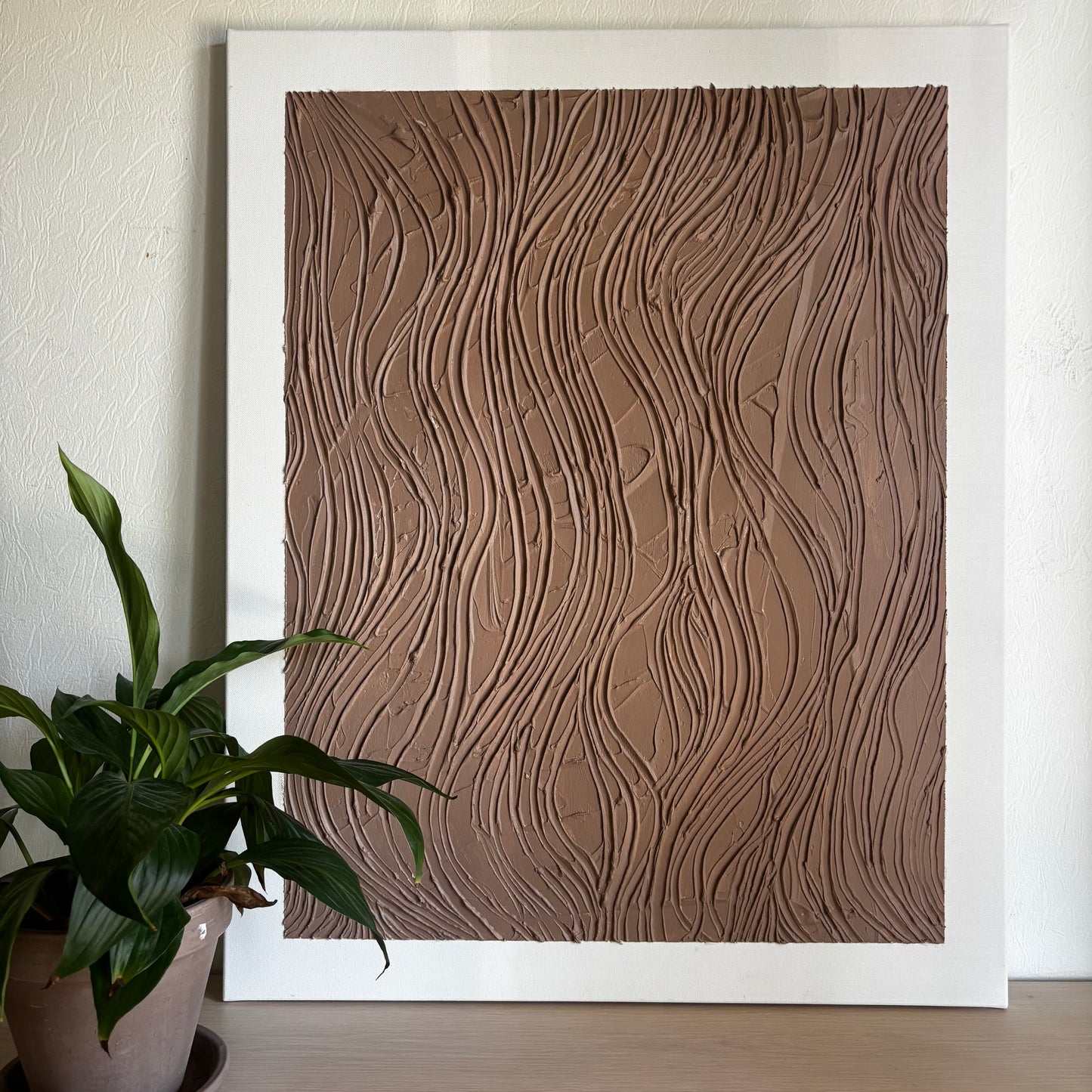 Ridged Bark (80x65 cm), Beige